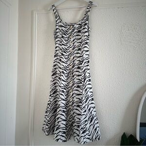 Reformation Linen Zebra Print Midi Dress